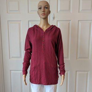 Burton Maroon Thermal Tunic Hoodie Women's Size Small